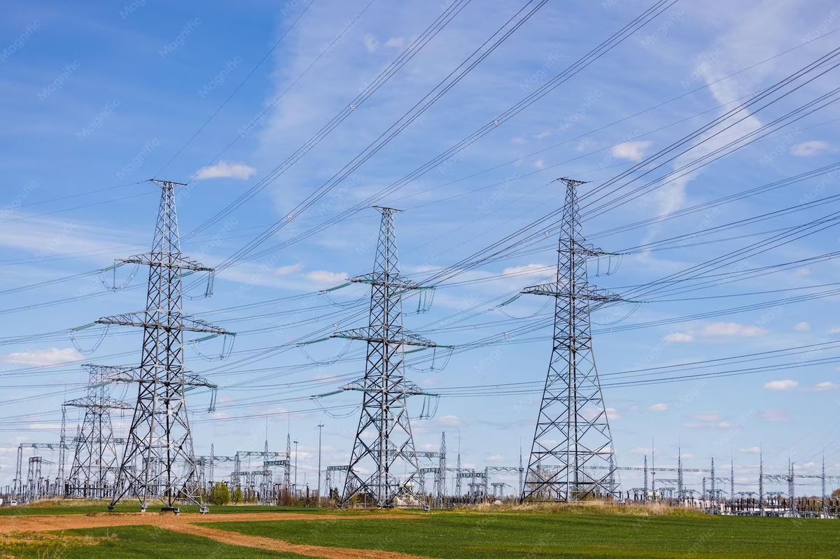 Torres de alta tensión y líneas de transmisión